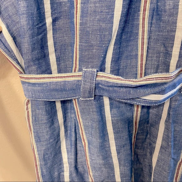 Pilcro by Anthropologie striped linen collared dress size 12 - Picture 12 of 16